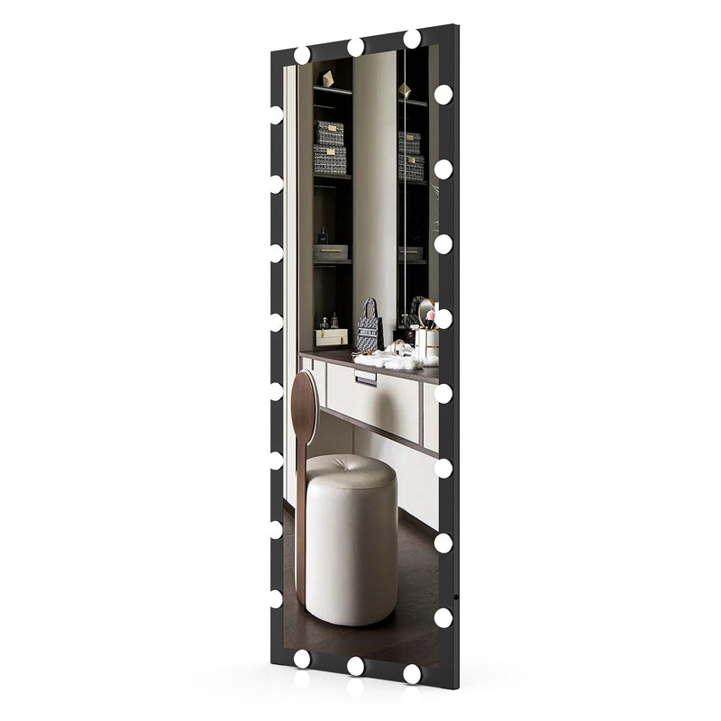 Full Length Mirror With Lights Full Body Vanity Mirror With 3 Color Modes Lighted Standing Floor Mirror For Dressing Room Bedroom Wall Mounted Touch Control
