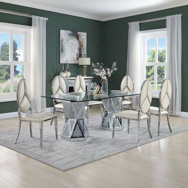 Noralie - Dining Table - Mirrored - Glass