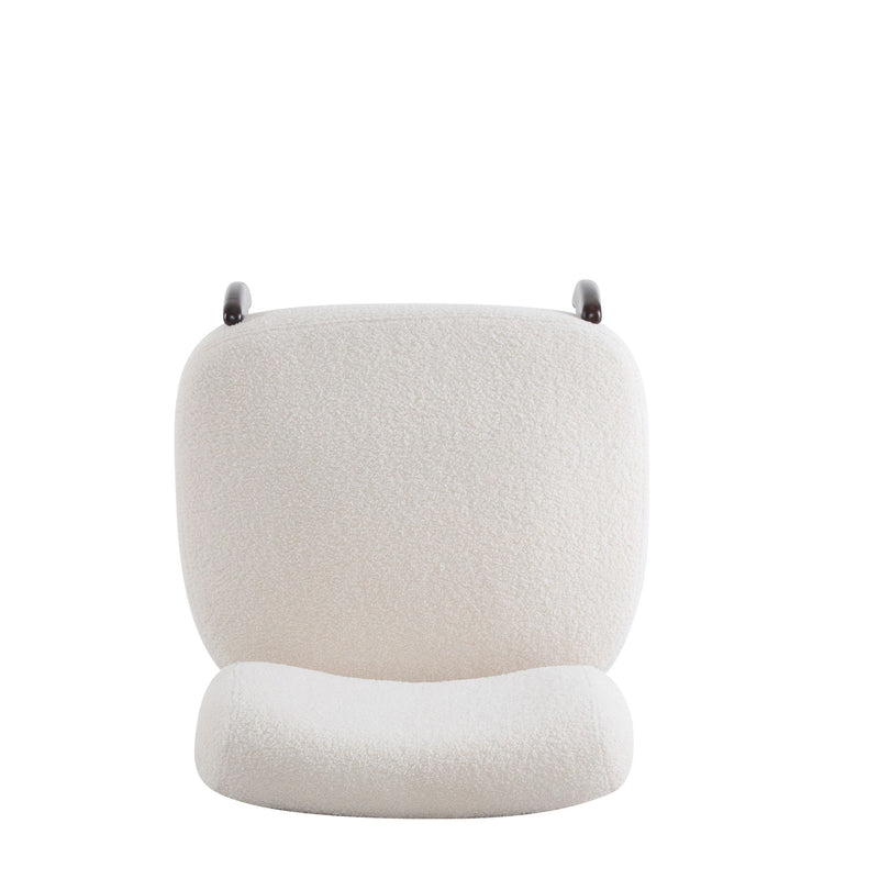 Modern Boucle Lounge Chair With Solid Wood Fram