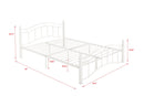 Queen Size Metal Bed Frame with Headboard and Footboard White