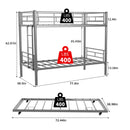 Bunk Bed For Kids, Convertible Frame With Ladders & Guardrail