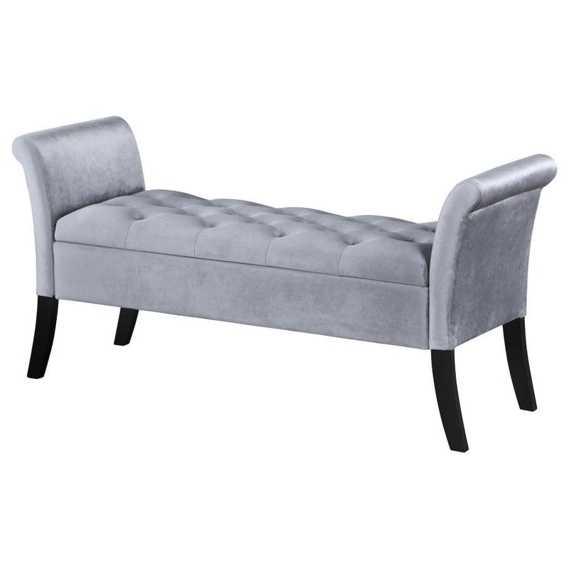 Farrah - Velvet Upholstered Rolled Arm Storage Bench