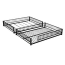 Bunk Bed Frame With Ladder And Safety Guardrails