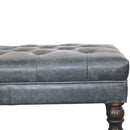 Buffalo - Leather Ottoman With Castor Legs