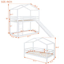 Twin Over Twin Bunk Bed with Roof, Slide and Ladder, White
