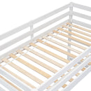 Twin Loft Bed with Platform, ladder,White