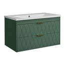 Wall Mounted Bathroom Vanity With Resin Sink, Floating Bathroom Storage Cabinet With 2 Drawers