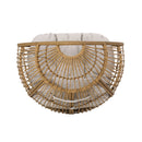 Basket Chair With Teardrop Shape And Water Resistant Cushion - Natural