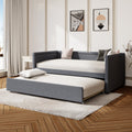 Modern Style Upholstered Daybed With Trundle For Guest Room, Small Bedroom