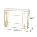 Modern Glam Console Table With Geometric Design - Gold