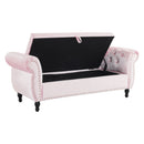 Luxurious Velvet Multifunctional Storage Ottoman Bench With Pillow