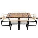7 Pieces Outdoor Dining Set Patio Dining Table And Chair Set With And Removable Cushions For Patio