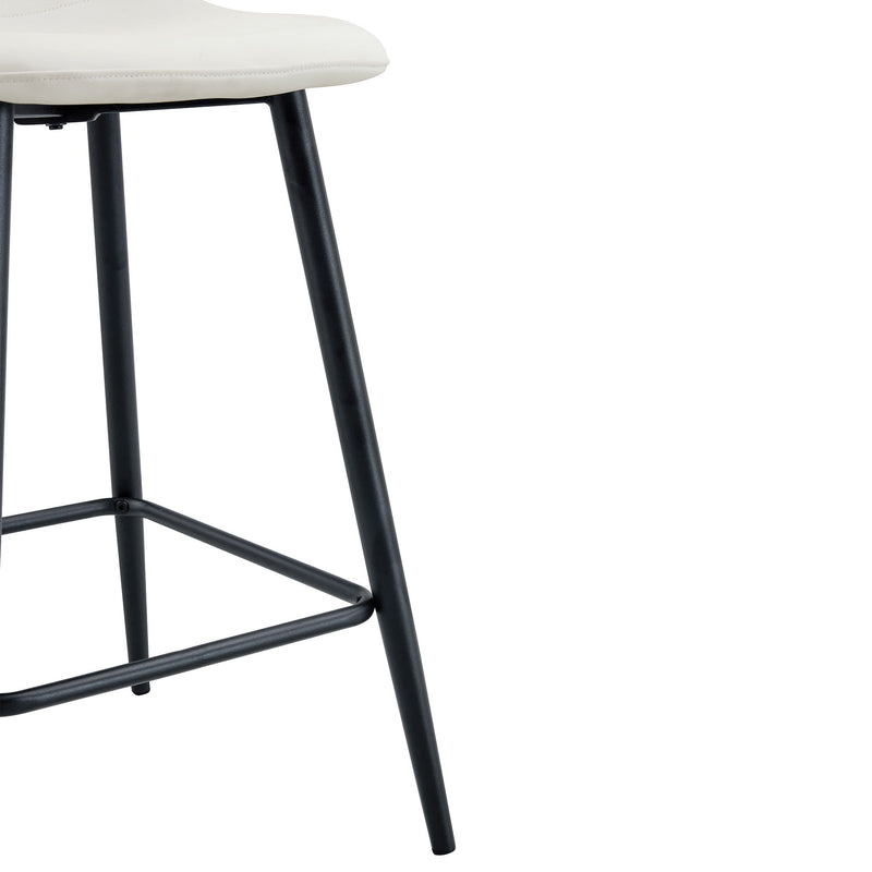 Modern Black Pu Bar Chair Rounded Backrest (Set of 2)