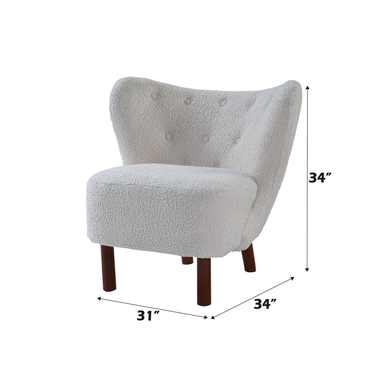 Zusud - Teddy Sherpa Accent Chair - White