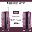 Luggage Set Of 5 Pieces, Expandable Hard Pc Luggage Set With Tsa Lock For Rotating Wheels
