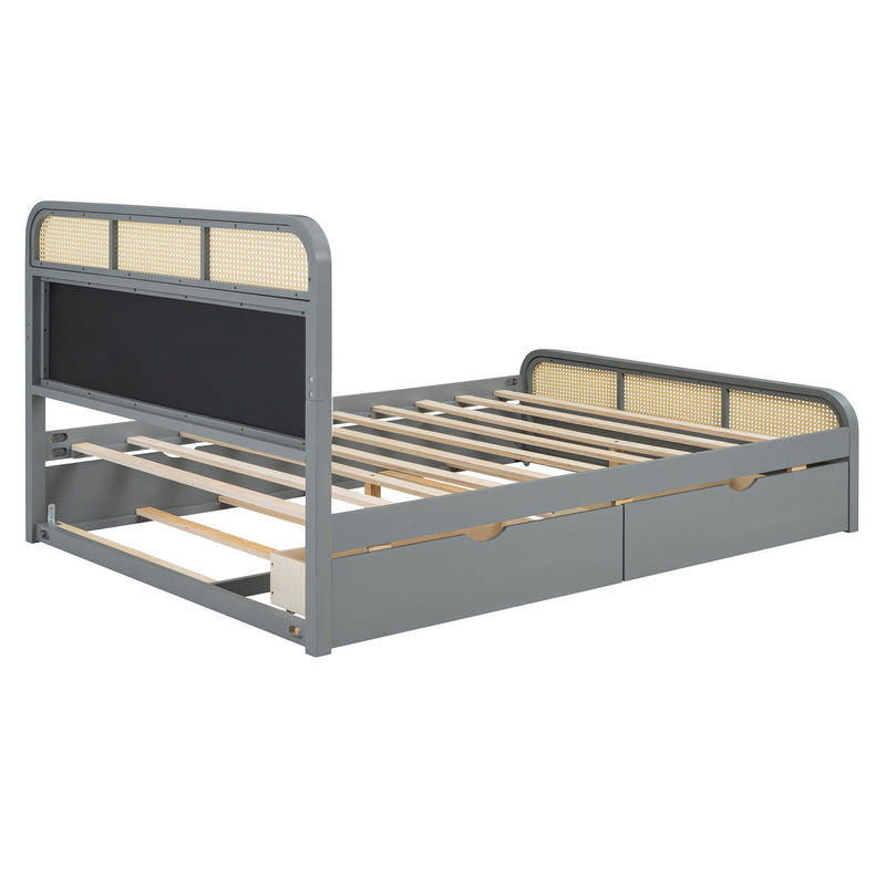Platform Bed With Trundle And 2 Drawers