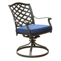 Outdoor Patio Aluminum Swivel Rocker Dining Chair With Cushion (Set of 2)