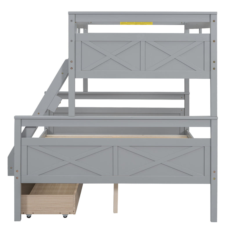 Bunk Bed With Ladder And Safety Guardrail