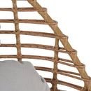 Ellis - Outdoor Wicker High Back Lounge Chair, Teak Finished Leg - Light Brown / Beige