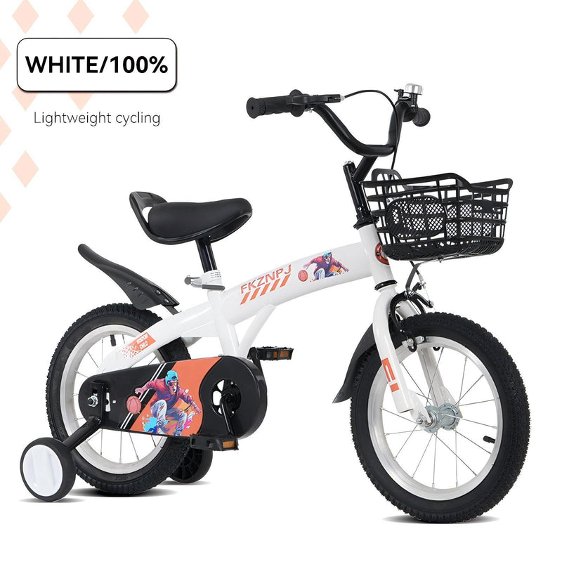 Fkznpj - 16" Sporty Kids Bike With Training Wheels And Stand Adjustable Saddle Suitable For Boys And Girls Aged 4 - 8 Years Tall Height 41 - 46" Available In A Variety Of Colors