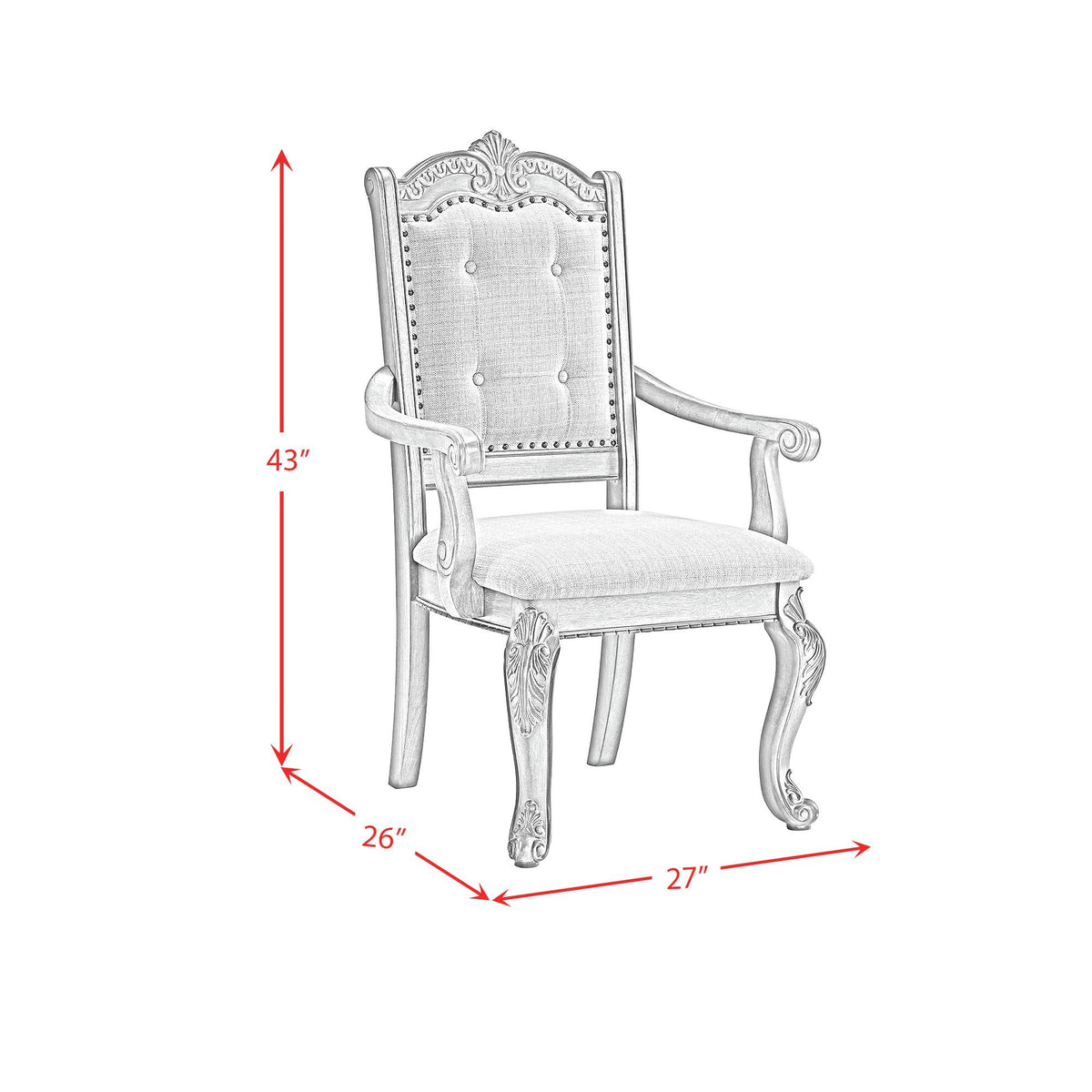 Madison Park Dining Arm Chair (Set of 2) in Walnut / Beige by Elements International, view 5