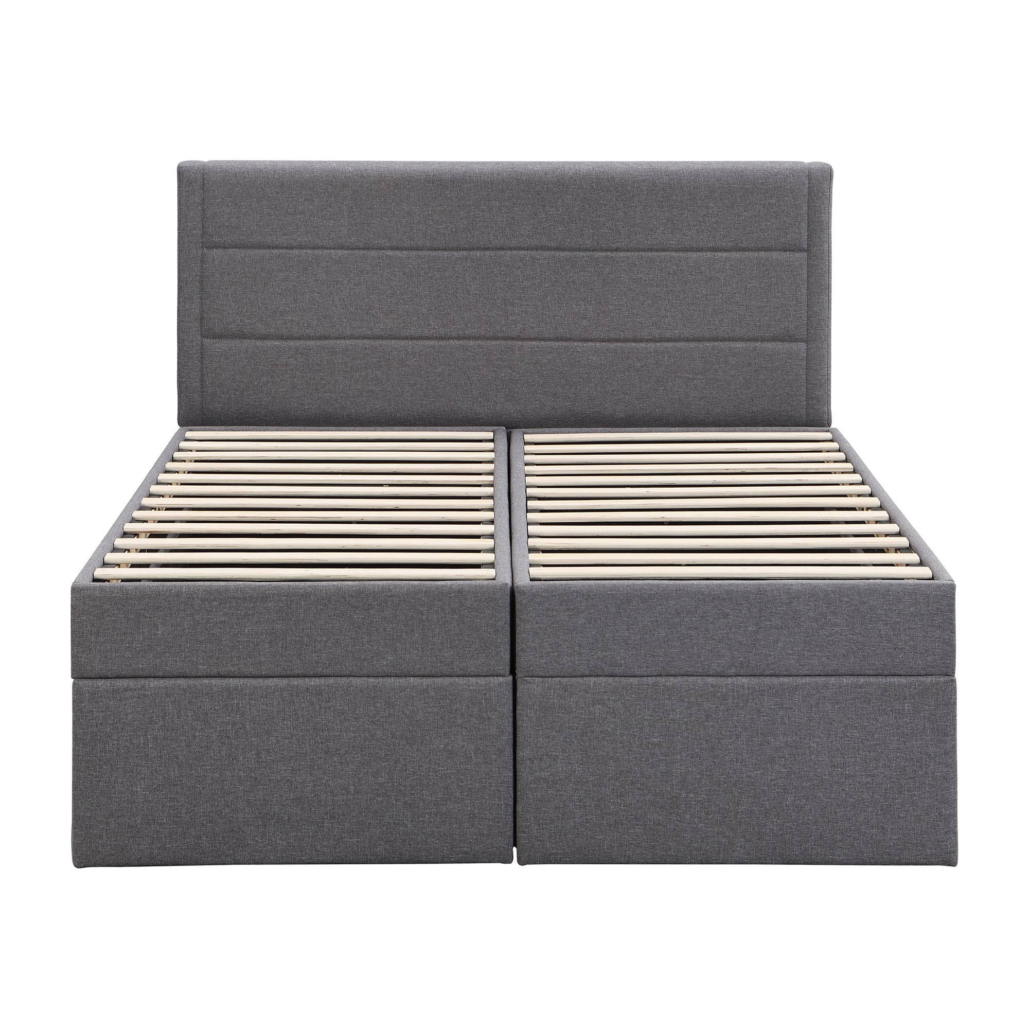 Queen Size Upholstered Platform Bed with Storage Underneath, Gray - Atlantic Fine Furniture Melbourne FL