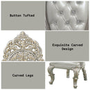 Sandoval - Arm Chair (Set of 2) - Beige PU & Champagne Finish - Atlantic Fine Furniture Inc