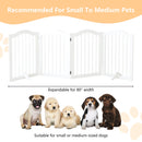 4 Panel Freestanding Pet Gate With Foldable Design And Support Feet - White