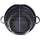 Heavy Duty Round Bbq Grill 17" Steel Charcoal Smoker For Outdoor Cooking - Black