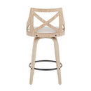 Charlotte - Farmhouse Counter Stool (Set of 2) - White Washed / Cream