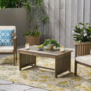 Acacia Wood Rectangular Patio Coffee Table For Outside