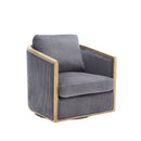 Corduroy Barrel Chair, 360 Degree Swivel