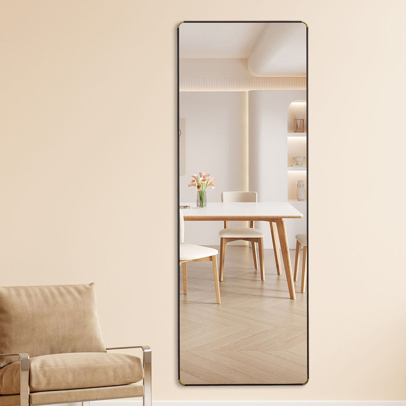 4th Generation Floor Standing Full Length Mirror, Wall Mounted Glass - Transparent