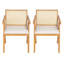 Chandigarh Farmhouse Style Cane Upholstered Dining Chairs (Set of 2)