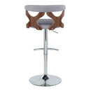 Gardenia - Mid Century Modern Adjustable Barstool With Swivel With Rounded T Footrest (Set of 2)