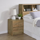 Transitional Nightstand With Dual USB Charging And Motion Sensor Light