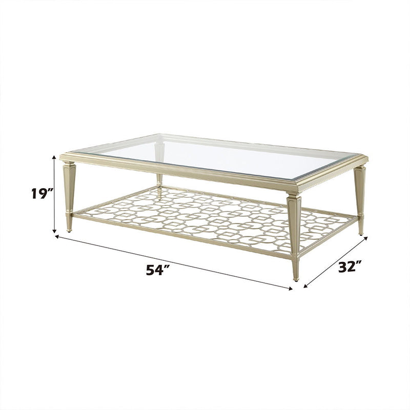 Zaba - Coffee Table - Glass Top & Silver