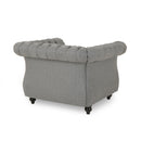 Nexuson - Upholstered Chesterfield Chair With Deep Tufted And Nailhead Trim