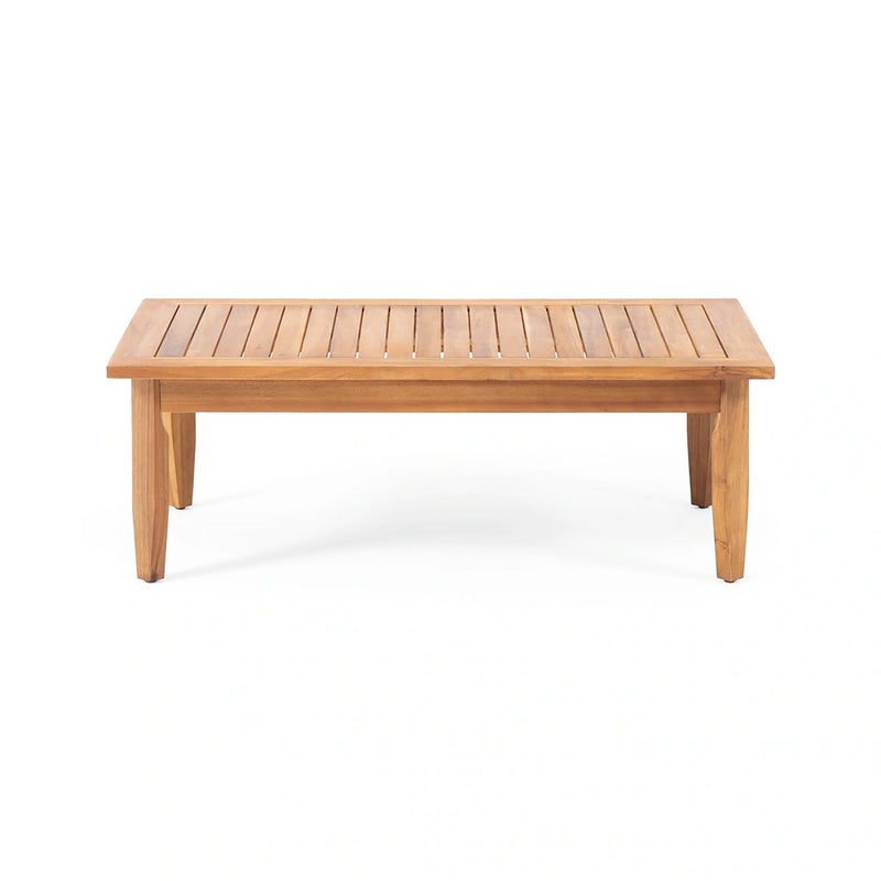 Alluvion - 4 Piece Wood Outdoor Patio Conversation Set With Cream Cushions - Teak / Beige