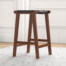 James - Mid-Century Modern Genuine Leather Counter Stool