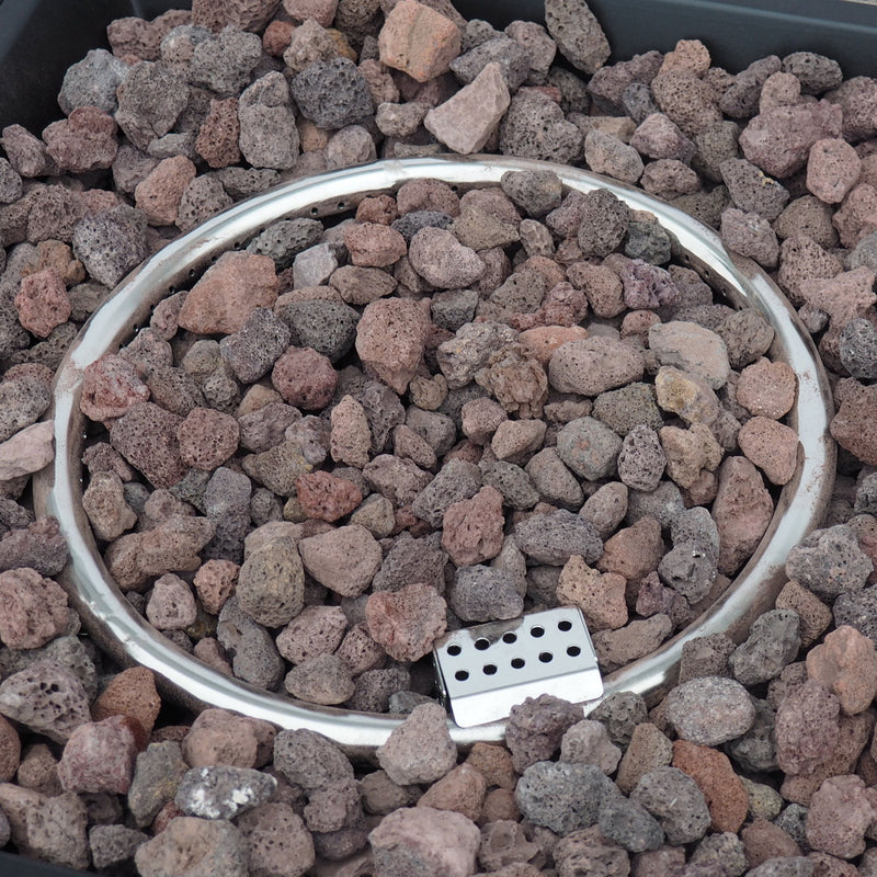 Wellington Square Iron Fire Pit With Wood Pattern Design And 50,000 Btu Output