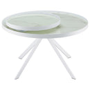 Briggs - Round Marble Printed Glass Top Coffee Table