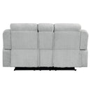 Galya - Motion Loveseat With Console - Light Gray Chenille