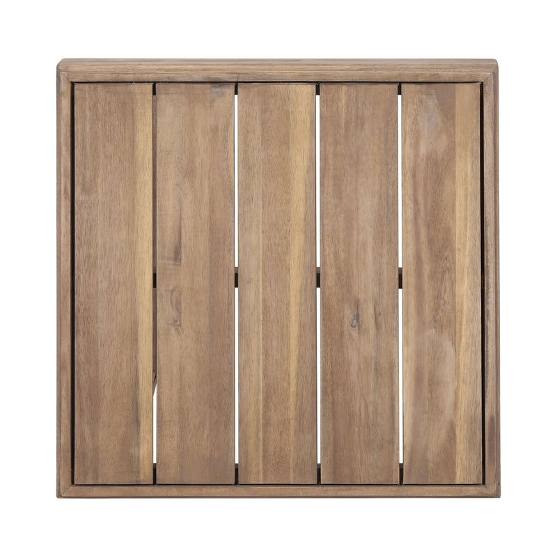 Outdoor Square Side Table With Acacia Wood Frame - Brown