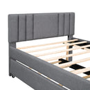 Full Upholstered Platform Bed with Trundle,Grey (OLD SKU:SM001006AAE)