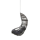 Rustic Hanging Basket Chair With Cushion