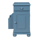 Vintage Flip Top Side Table With USB Ports