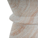 Outdoor / Indoor Lightweight Concrete Side Table With Travertine - Beige
