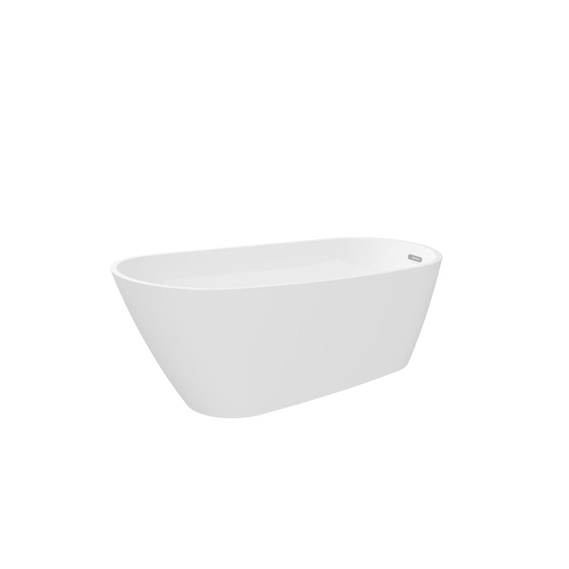 Acrylic Freestanding Soaking Bathtub With Classic Slotted Overflow And Toe-Tap Drain In Chrome, Cupc Certified.Easy To Install, 02141 - Glossy White