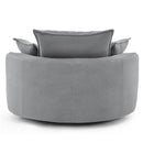 360° Swivel Accent Barrel Chair With Dual Layer Cushion And 3 Removable Pillows